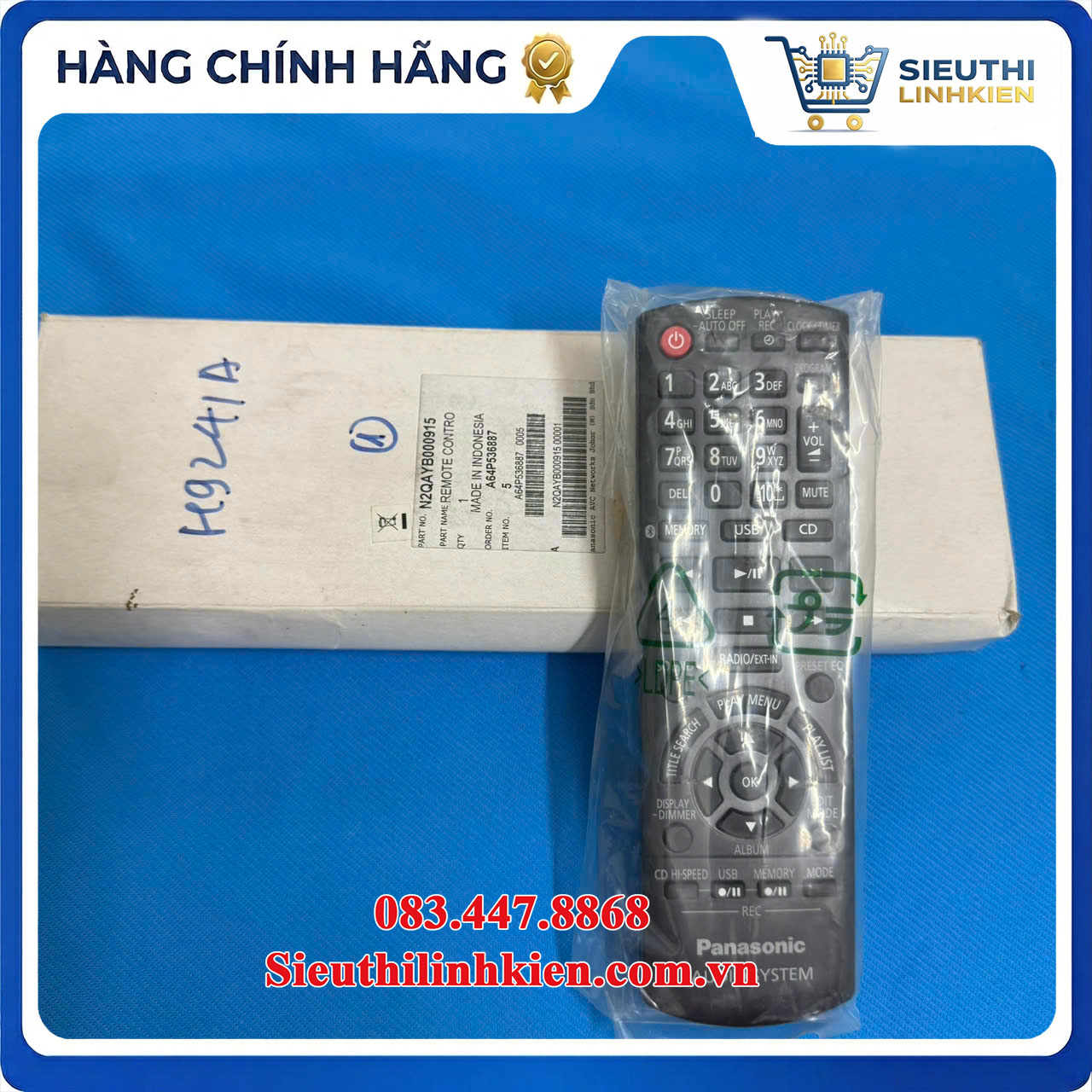 Điều Khiển Từ Xa Panasonic N2QAYB000625 Chính Hãng Cho Giàn Âm Thanh DVD