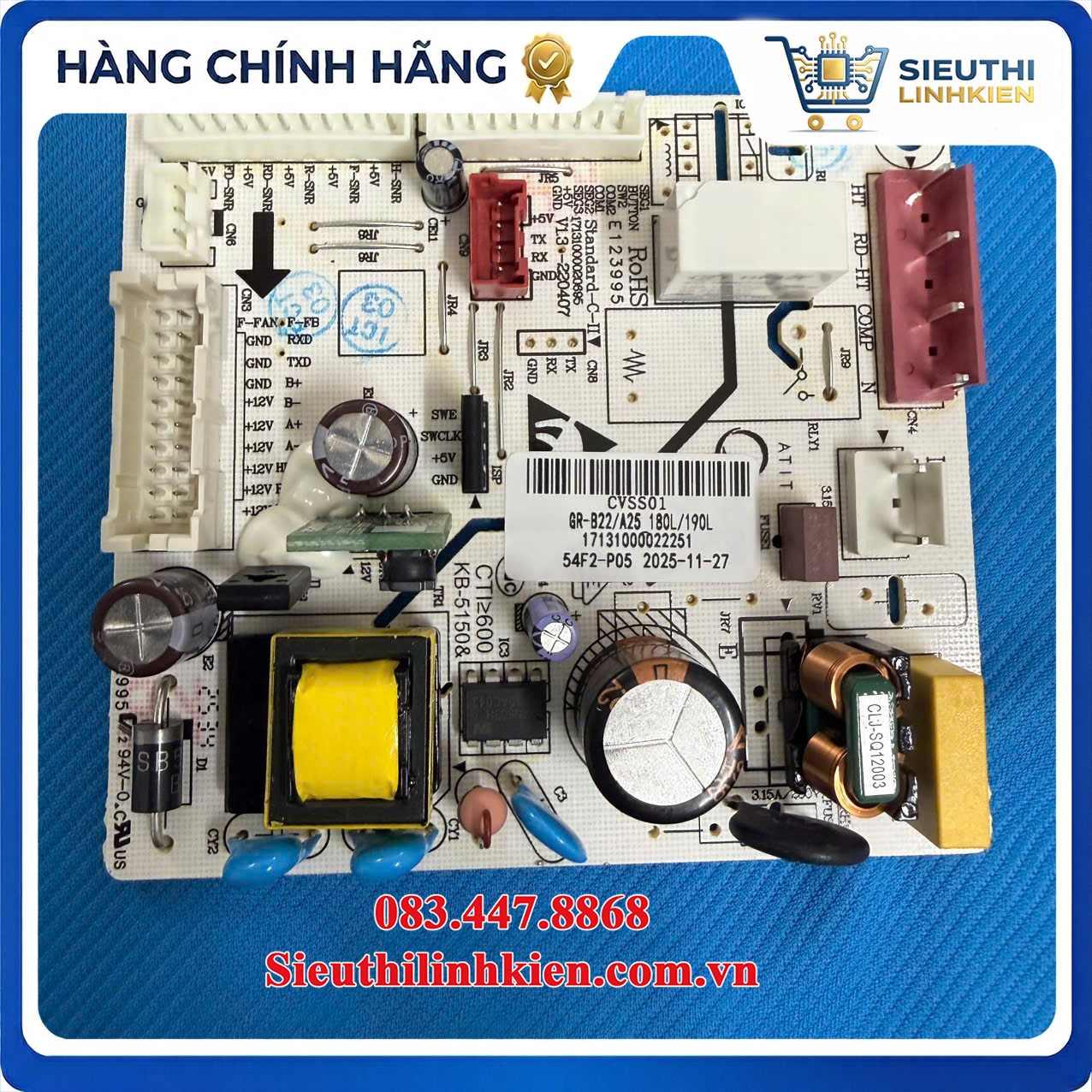 Bo Mạch Chính Tủ Lạnh Toshiba GR-RT234WE GR-RT252WE GR-B22VU(UKG)