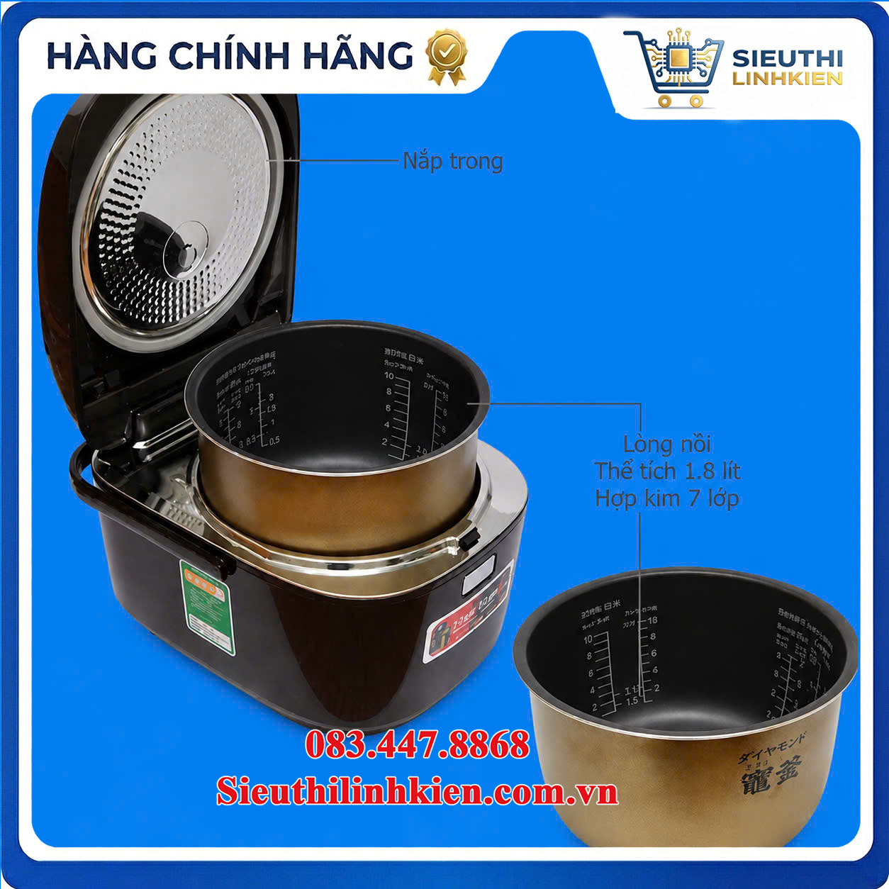 Bộ Nồi Cơm Điện Panasonic ARE50TG45 Model SR-HB184