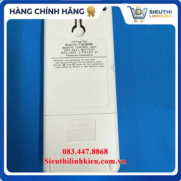 Điều Khiển Quạt Panasonic F-60WWK Mã 60WWK1610BM Chính Hãng Điều Khiển Quạt Panasonic F-60WWK Mã 60WWK1610BM Chính Hãng