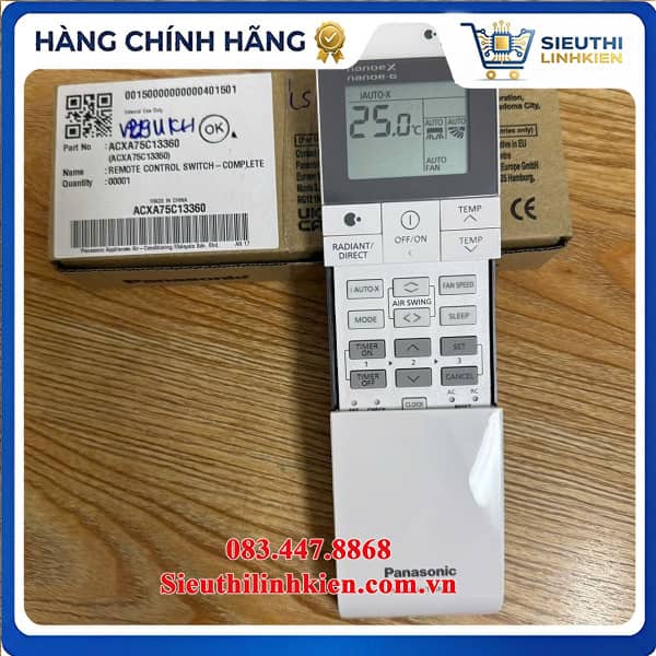 Điều Khiển Từ Xa Điều Hòa Panasonic CS-VU9UKH-8, CS-VU12UKH-8, CS-VU18UKH-8 Mã ACXA75C13360 Chính Hãng