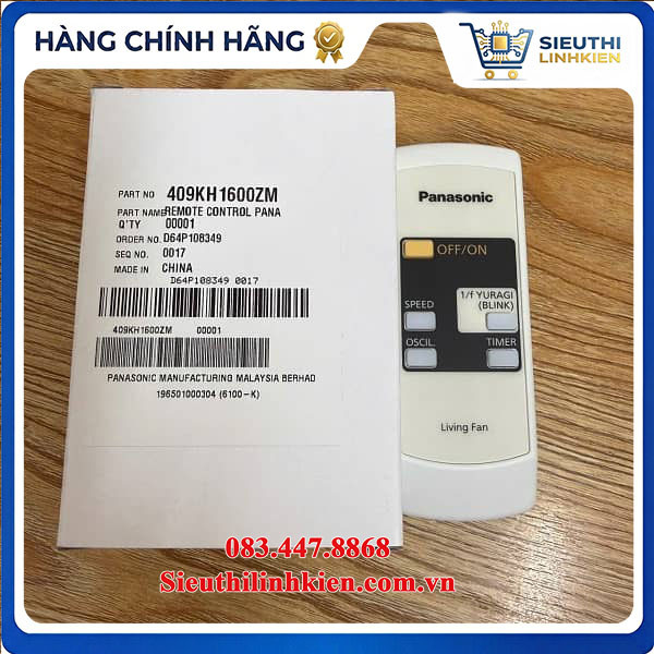 Điều Khiển Quạt Cây Panasonic F-409K Mã 409KH1600ZM Chính Hãng Điều Khiển Quạt Cây Panasonic F-409K Mã 409KH1600ZM Chính Hãng
